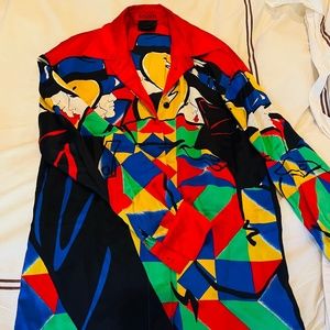 Incredible vibrant Escada blouse button up Size 36-38 4-8